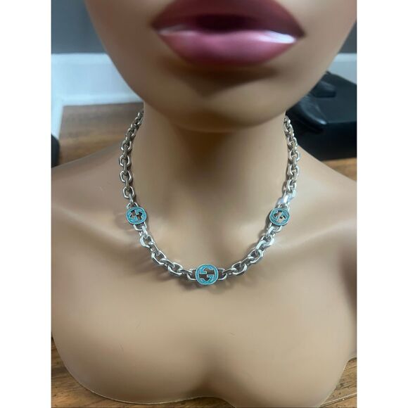 Gucci reversible gg silver tone necklace - Picture 4 of 13